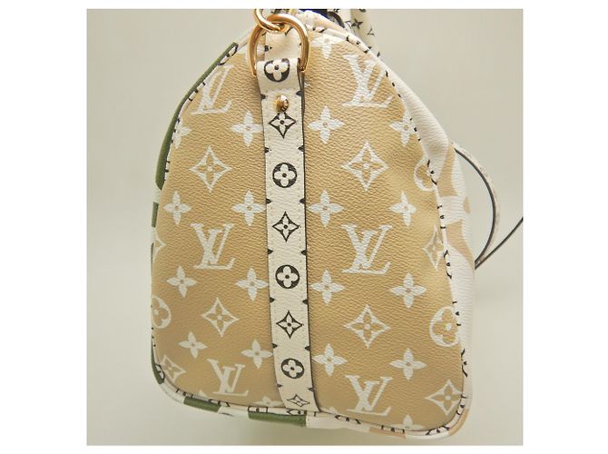 Borsa Louis Vuitton Monogram Giant Speedy Bandoulière 30 Bianco Beige Cachi - vista 6