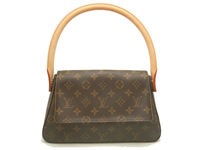Bolso de hombro Louis Vuitton Monogram Mini Looping Castaño - vista 2