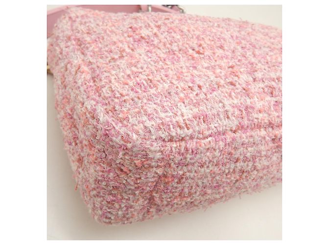 Borsa a tracolla Chanel 19 in tweed Rosa - vista 14