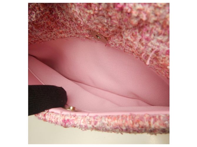Borsa a tracolla Chanel 19 in tweed Rosa - vista 15