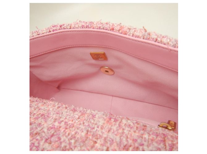 Borsa a tracolla Chanel 19 in tweed Rosa - vista 16