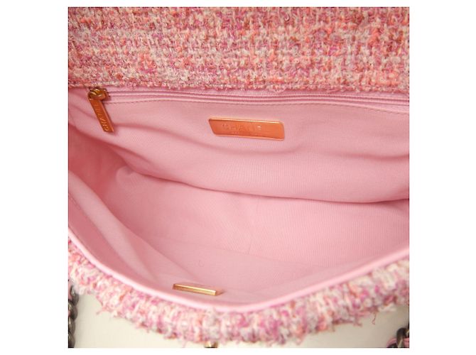 Borsa a tracolla Chanel 19 in tweed Rosa - vista 7