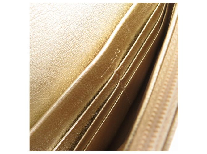 Cartera de cadena acolchada Jimmy Choo JC Bar Beige Dorado - vista 6