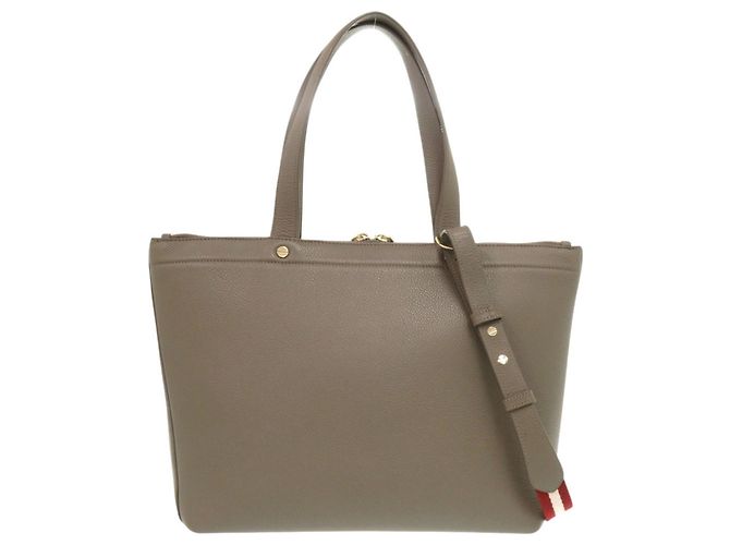 Saco Tote 2-Way Bally em couro Greige Cinza - vista 2
