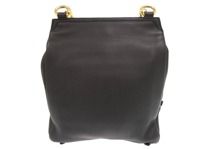 Borsa a tracolla in pelle Burberry Nero Marrone scuro - vista 3