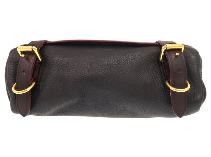 Borsa a tracolla in pelle Burberry Nero Marrone scuro - vista 4
