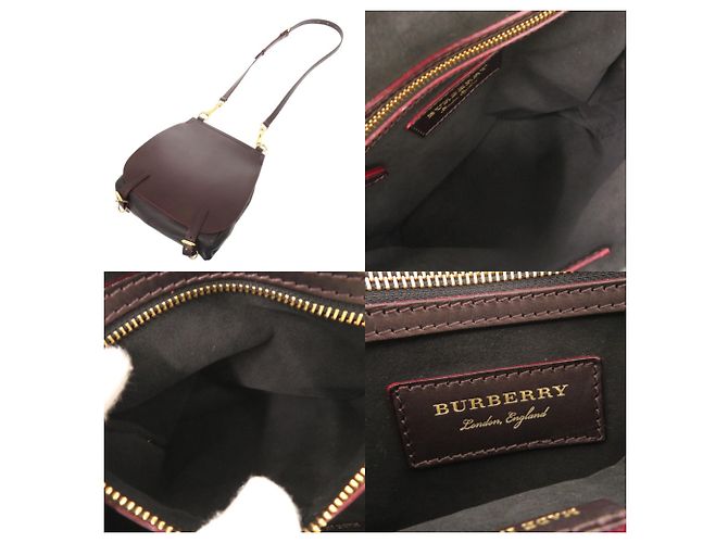 Borsa a tracolla in pelle Burberry Nero Marrone scuro - vista 6