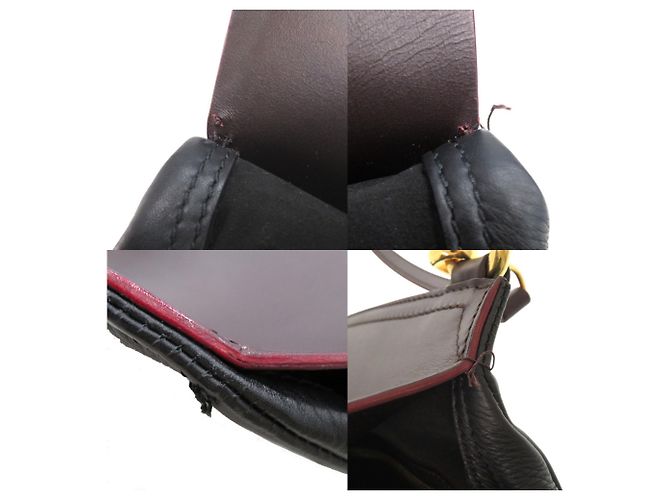 Borsa a tracolla in pelle Burberry Nero Marrone scuro - vista 8