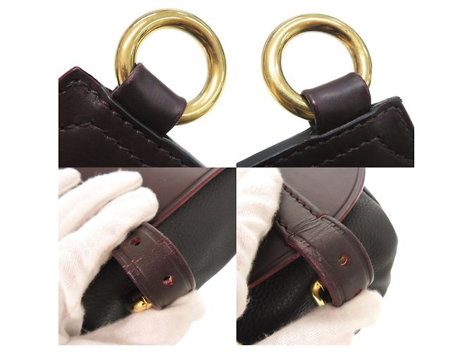 Borsa a tracolla in pelle Burberry Nero Marrone scuro - vista 9