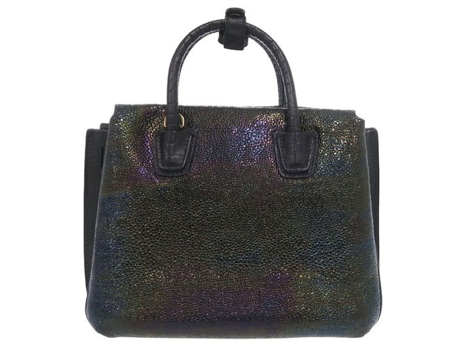 Borsa 2-way MCM Milla Robot in pelle verniciata goffrata nera Nero - vista 2
