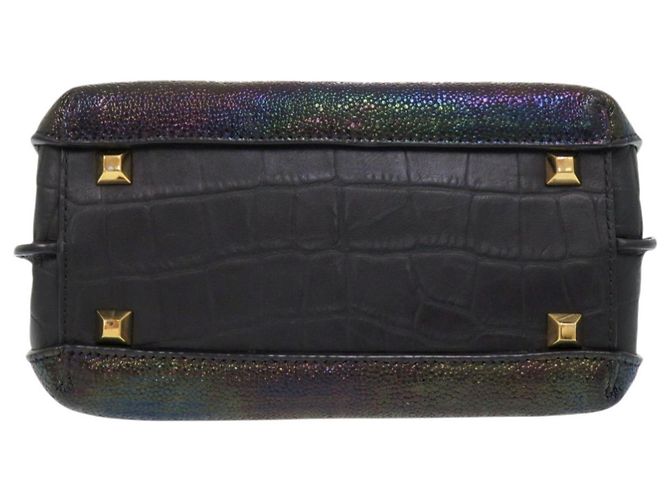 Borsa 2-way MCM Milla Robot in pelle verniciata goffrata nera Nero - vista 3