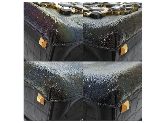 Borsa 2-way MCM Milla Robot in pelle verniciata goffrata nera Nero - vista 4
