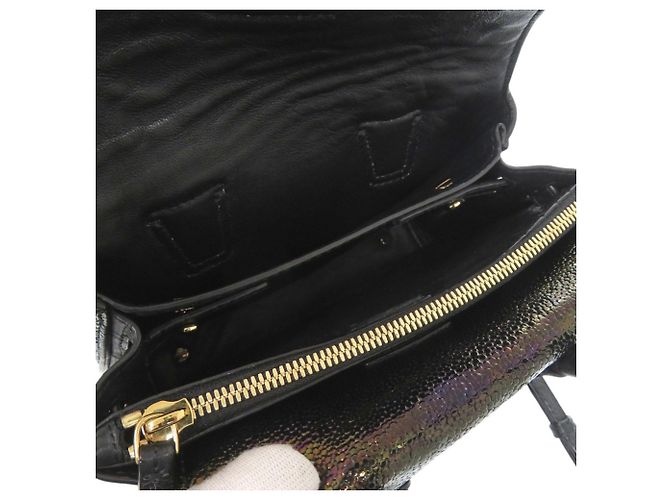 Borsa 2-way MCM Milla Robot in pelle verniciata goffrata nera Nero - vista 8
