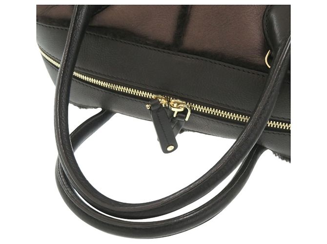 Borsa a mano Tod's D-Styling in pelle e shearling Marrone - vista 5