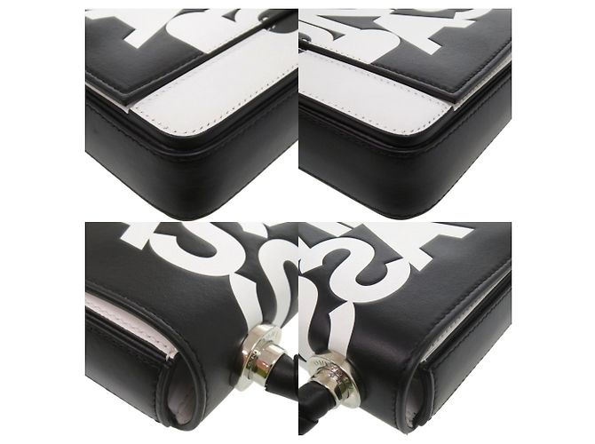 Borsa a tracolla Burberry in pelle bianca e nera Nero Bianco - vista 10