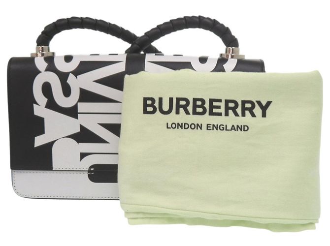 Borsa a tracolla Burberry in pelle bianca e nera Nero Bianco - vista 2