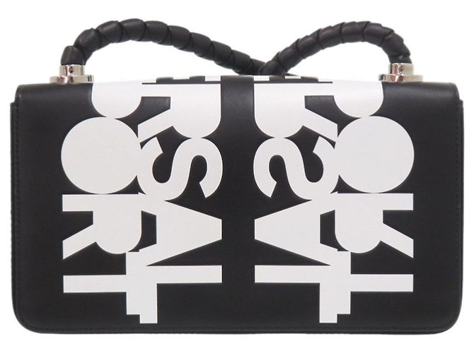 Borsa a tracolla Burberry in pelle bianca e nera Nero Bianco - vista 3
