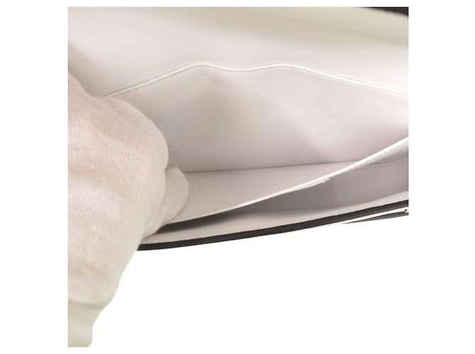 Borsa a tracolla Burberry in pelle bianca e nera Nero Bianco - vista 7