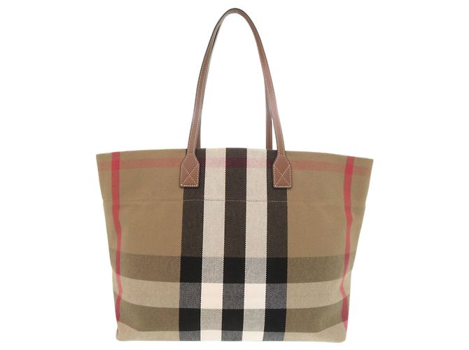 Burberry Check Canvas Brown Tote Bag Braun - Ansicht 2