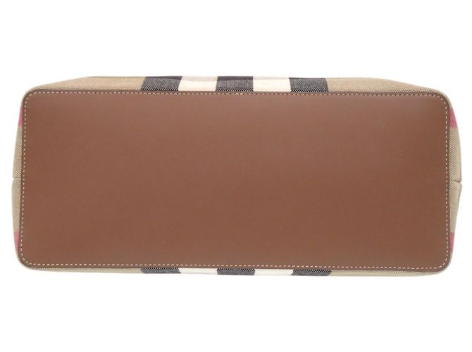 Burberry Check Canvas Brown Tote Bag Braun - Ansicht 4