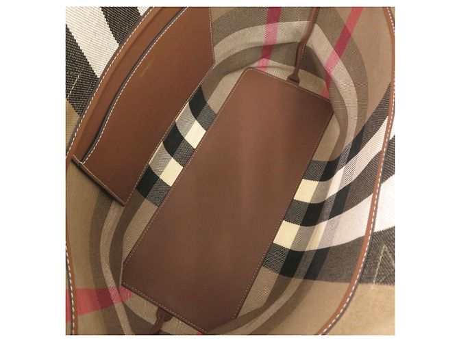 Burberry Check Canvas Brown Tote Bag Braun - Ansicht 5