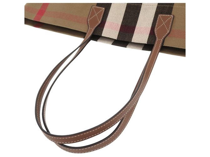 Burberry Check Canvas Brown Tote Bag Braun - Ansicht 6