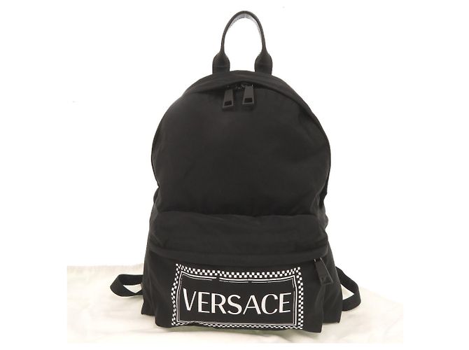Versace Logo Nylon Black Backpack - view 2