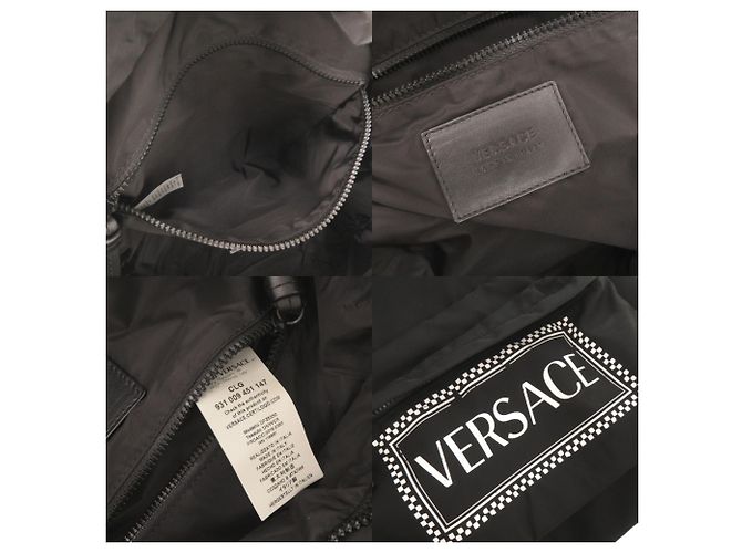 Versace Logo Nylon Black Backpack - view 8