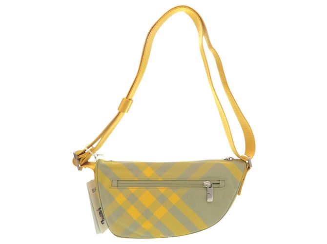 Burberry Shield Check Pattern Crossbody Shoulder Bag Khaki Gelb - Ansicht 3