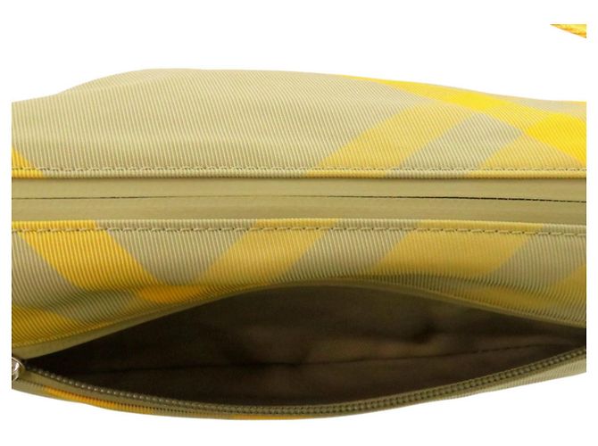Burberry Shield Check Pattern Crossbody Shoulder Bag Khaki Gelb - Ansicht 6