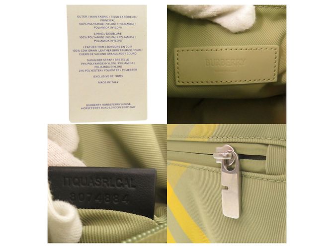 Burberry Shield Check Pattern Crossbody Shoulder Bag Khaki Gelb - Ansicht 8