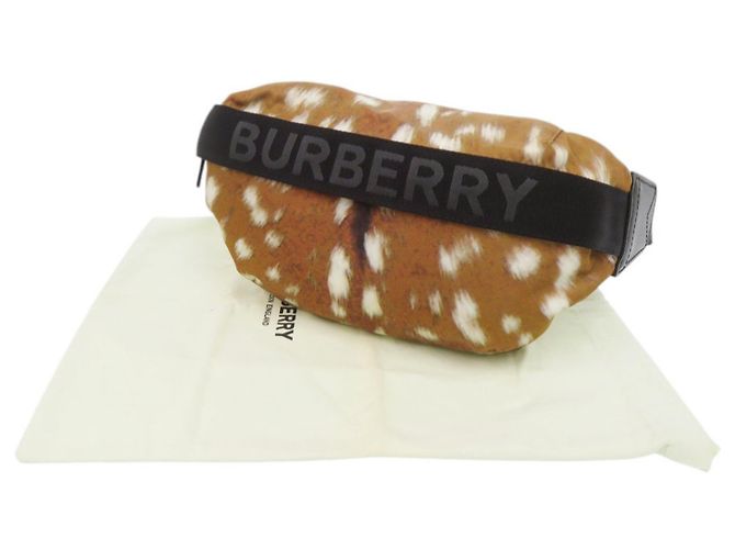 Borsello da vita Burberry in nylon e pelle con stampa cervo, marrone - vista 2
