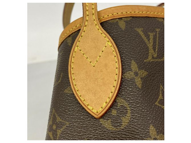 Sac Cabas Louis Vuitton Monogram Neverfull MM Marron - vue 11