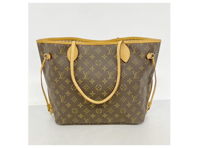 Sac Cabas Louis Vuitton Monogram Neverfull MM Marron - vue 12