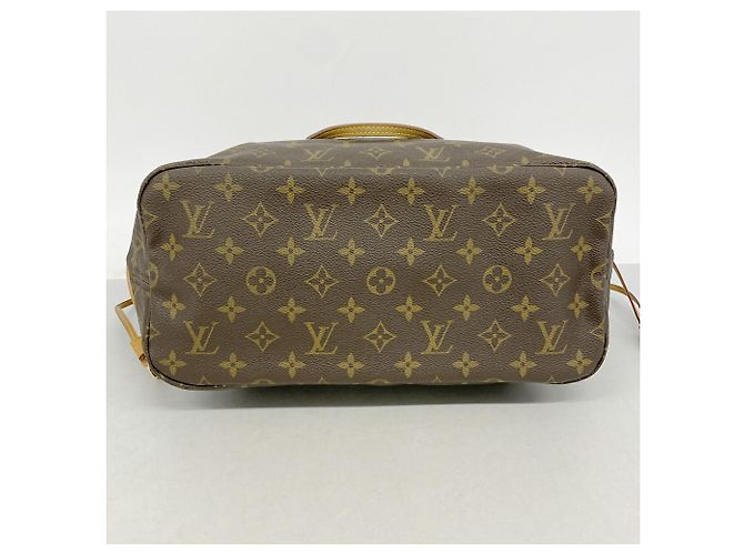 Sac Cabas Louis Vuitton Monogram Neverfull MM Marron - vue 3