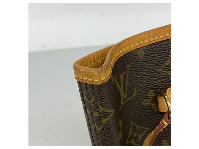 Sac Cabas Louis Vuitton Monogram Neverfull MM Marron - vue 6