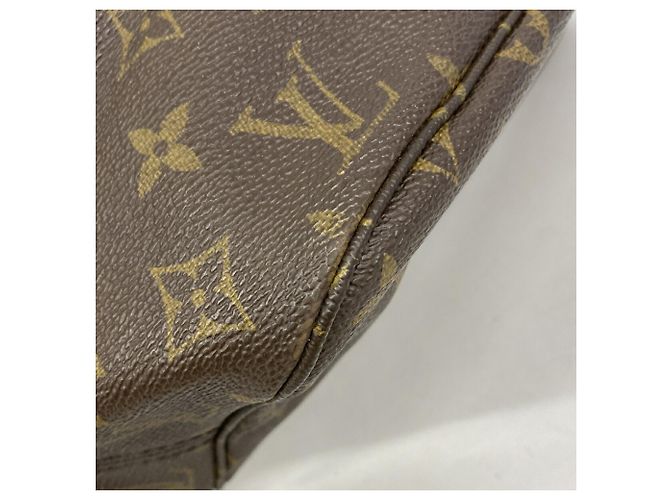 Sac Cabas Louis Vuitton Monogram Neverfull MM Marron - vue 7