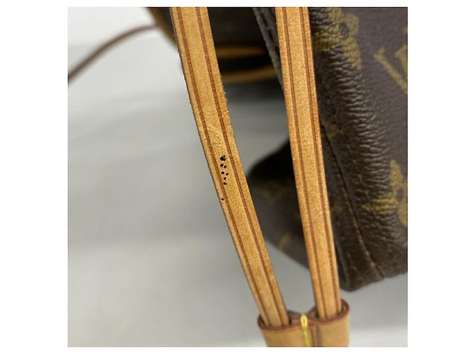 Sac Cabas Louis Vuitton Monogram Neverfull MM Marron - vue 8