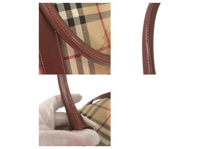 Borsa Boston 2-Way in pelle beige Burberry Check Shadow Horse - vista 10