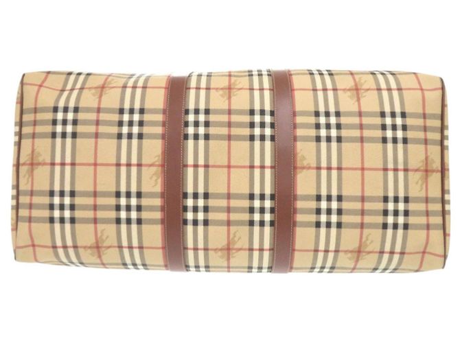 Borsa Boston 2-Way in pelle beige Burberry Check Shadow Horse - vista 3