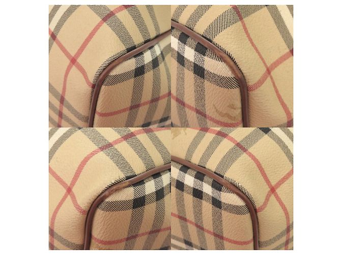 Borsa Boston 2-Way in pelle beige Burberry Check Shadow Horse - vista 4
