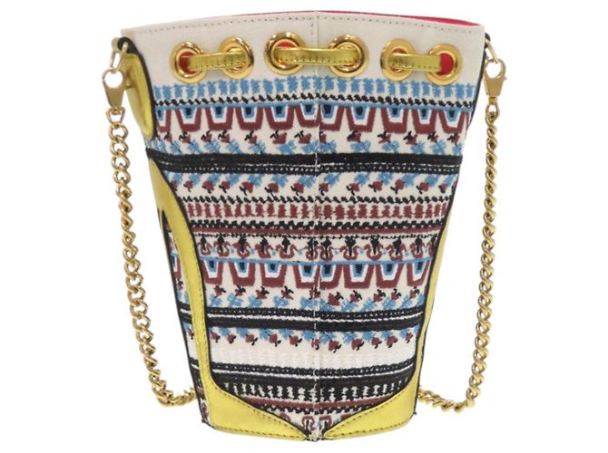 Borsa a secchiello Christian Louboutin LOUBIPHORE Bianco Rosso Multicolore D'oro - vista 2