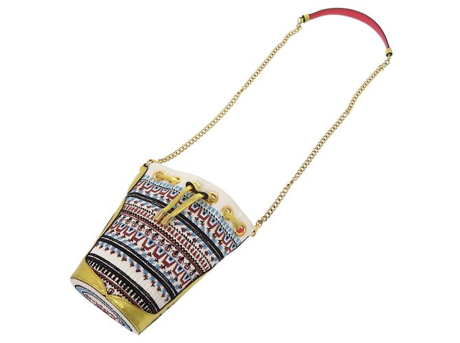 Borsa a secchiello Christian Louboutin LOUBIPHORE Bianco Rosso Multicolore D'oro - vista 4