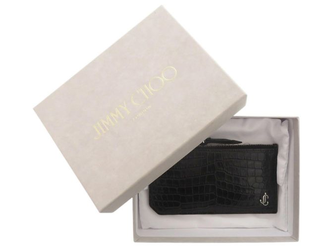 Tarjetero Jimmy Choo CASEY de piel grabada negra Negro - vista 2