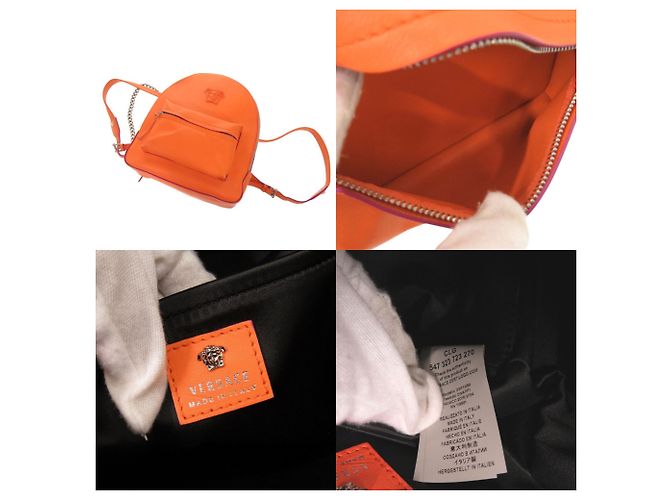 Versace Gianni Medusa Leder-Rucksack Orange - Ansicht 6