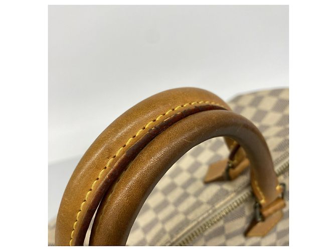 Borsa Louis Vuitton Damier Azur Speedy 35 Bianco - vista 10