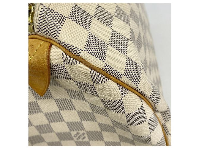 Borsa Louis Vuitton Damier Azur Speedy 35 Bianco - vista 11