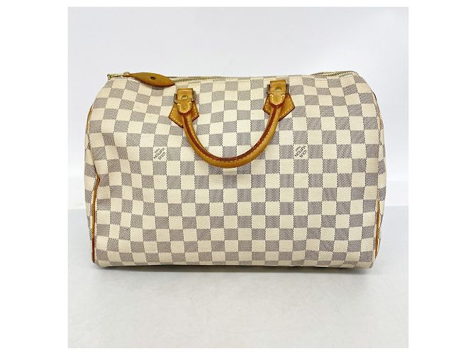 Borsa Louis Vuitton Damier Azur Speedy 35 Bianco - vista 13