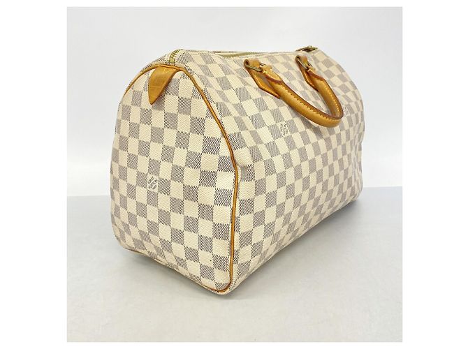 Borsa Louis Vuitton Damier Azur Speedy 35 Bianco - vista 2