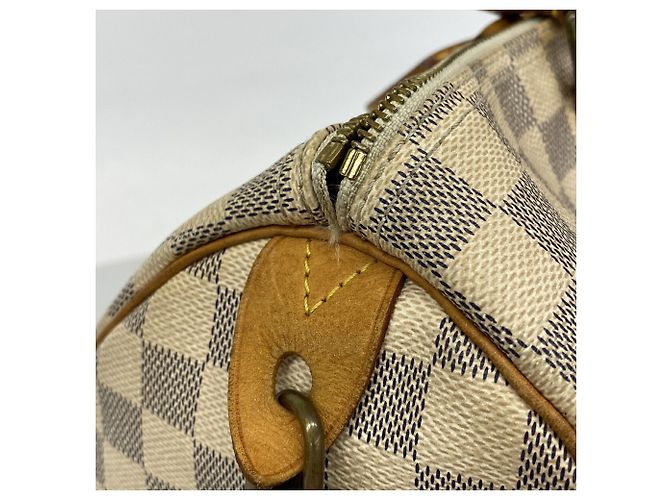 Borsa Louis Vuitton Damier Azur Speedy 35 Bianco - vista 7